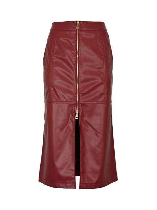 Gonna midi effetto pelle NO SECRETS | 253NS038CILIEGIA